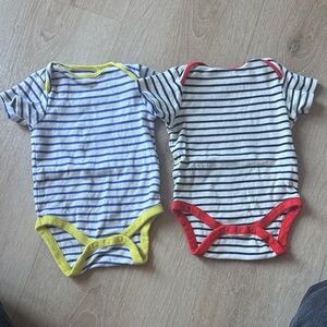 Next Striped Bodysuit Set - Blue/Yellow and Black/Red